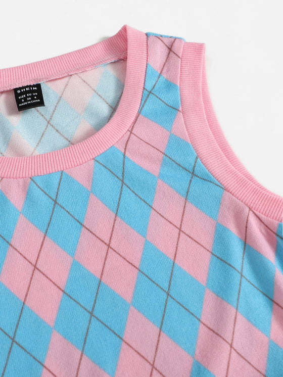 Argyle Pattern Tank Top