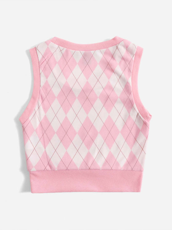 Argyle Pattern Tank Top