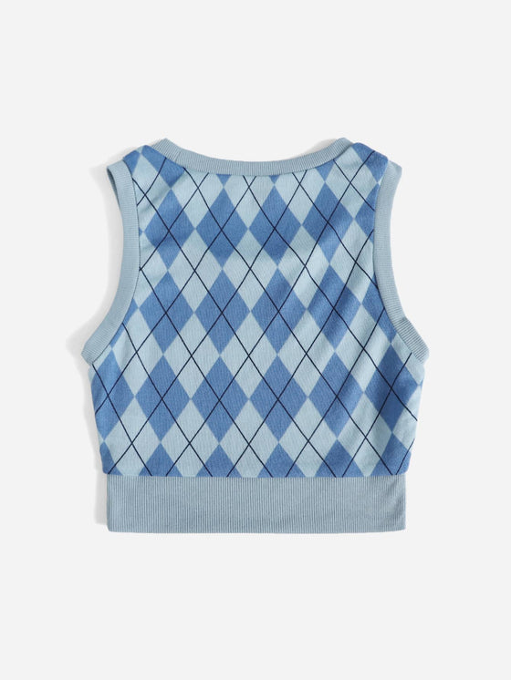 Argyle Pattern Tank Top