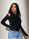 SXY Solid Cold Shoulder Tee