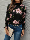Allover Floral Print Shirred Detail Top