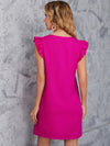 Ruffle Armhole Solid Tunic Dress
