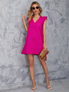 Ruffle Armhole Solid Tunic Dress