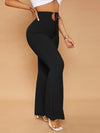 SXY Solid Knot Front Cut Out Flare Leg Pants