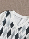 Argyle Print Crop Tee