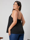 Plus Solid Scallop Trim Cami Top