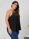 Plus Solid Scallop Trim Cami Top