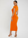 SXY Solid Round Neck Bodycon Dress