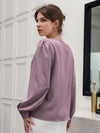Puff Sleeve Solid Blouse