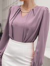 Puff Sleeve Solid Blouse