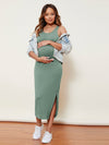 Maternity Split Side Cable Knit Dress