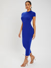 SXY Solid Round Neck Bodycon Dress