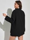Plus Textured Drop Shoulder Blouse Shorts