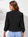 Layer Detail Sleeve Open Front Crop Blazer