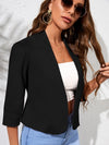 Layer Detail Sleeve Open Front Crop Blazer