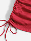Ruched Drawstring Side Bodycon Dress