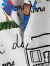 Plus Cartoon Graffiti Print Crop Blouse