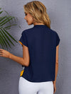 Geo Print Notched Neck Top