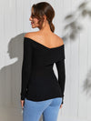 Off Shoulder Wrap Fitted Tee