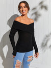 Off Shoulder Wrap Fitted Tee