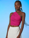 Ruched One Shoulder Crop Top