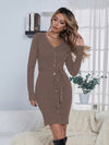Belted Ribbed Knit Bodycon Sweater Dress