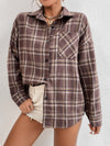 Plaid Print Button Front Shirt