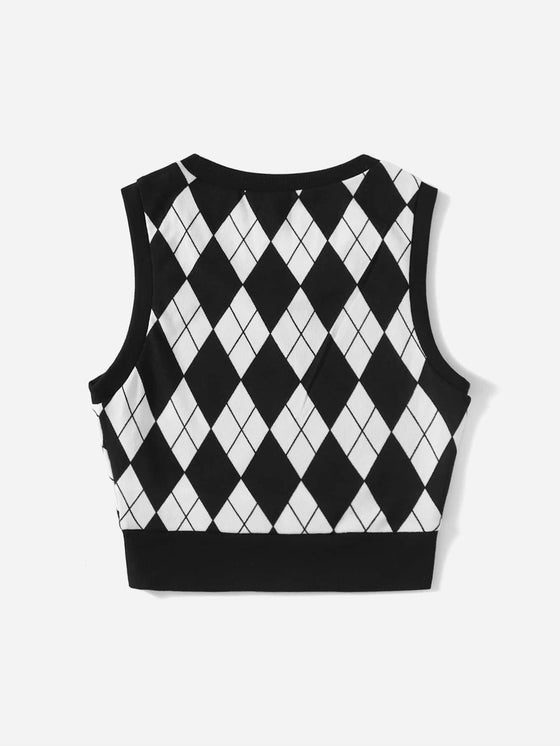 Argyle Pattern Tank Top