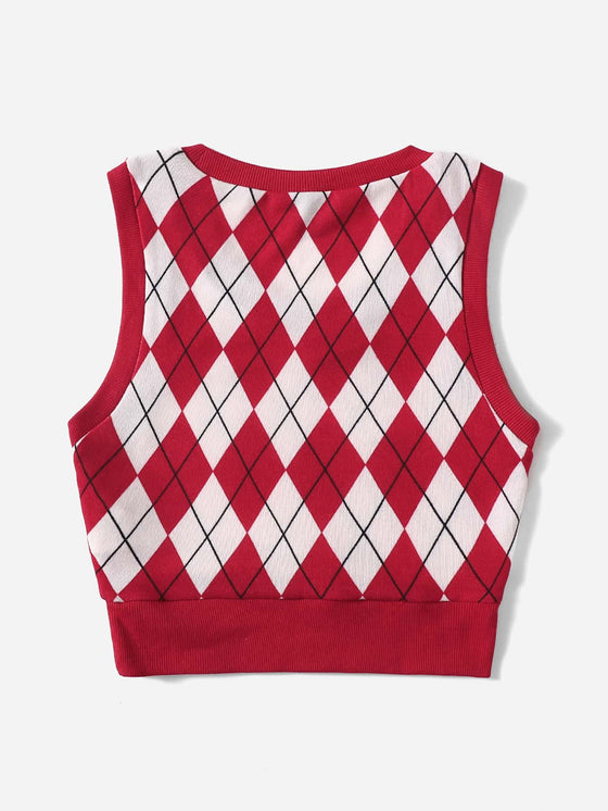 Argyle Pattern Tank Top