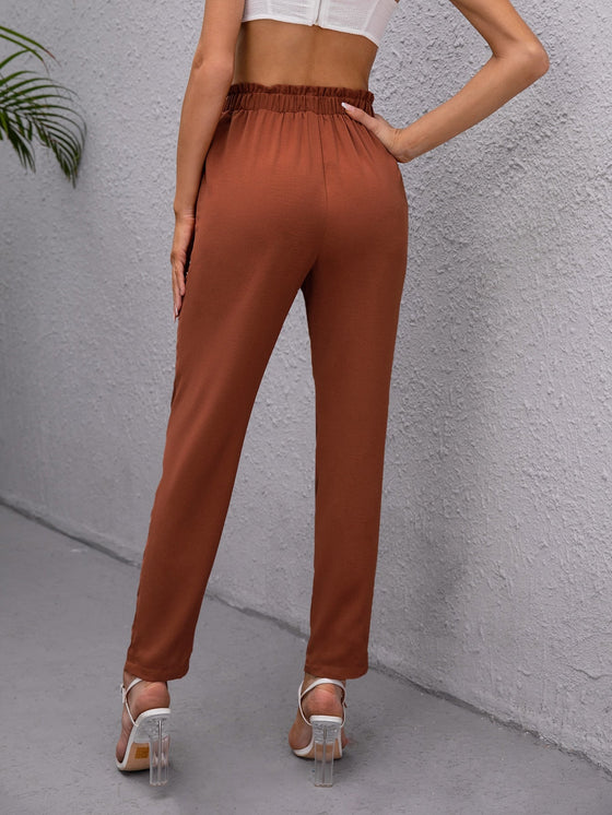 Paperbag Waist Belted Pants