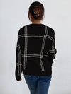 Plaid Pattern Drop Shoulder Sweater