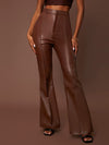 BAE Seam Front Flare Leg PU Leather Pants