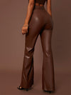 BAE Seam Front Flare Leg PU Leather Pants