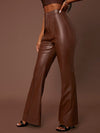 BAE Seam Front Flare Leg PU Leather Pants