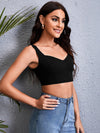 Ribbed Knit Crop Tank Top