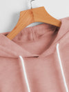 High Low Hem Drawstring Hooded Tee