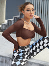 Square Neck Crop Ribbed Knit Top