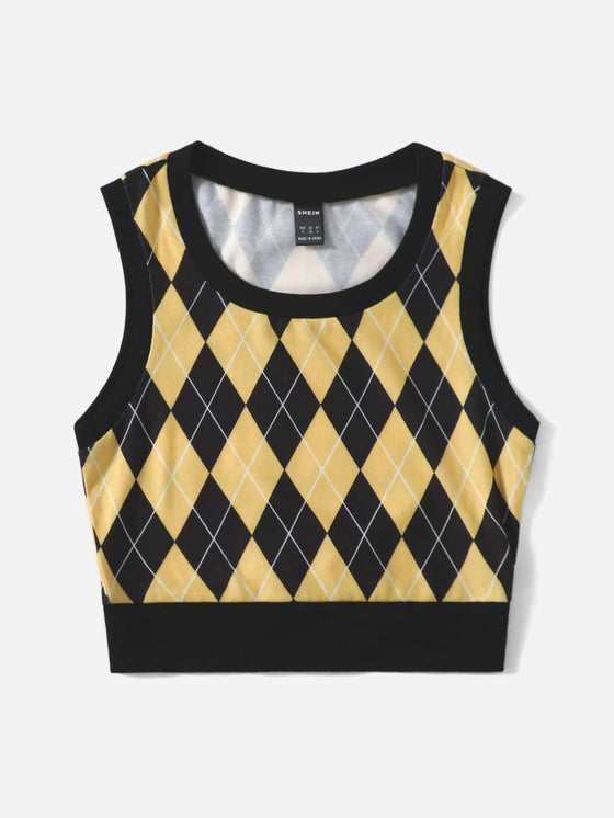 Argyle Pattern Tank Top