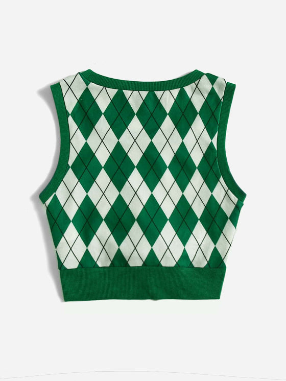 Argyle Pattern Tank Top