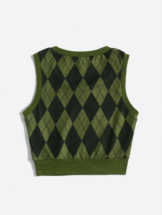 Argyle Pattern Tank Top