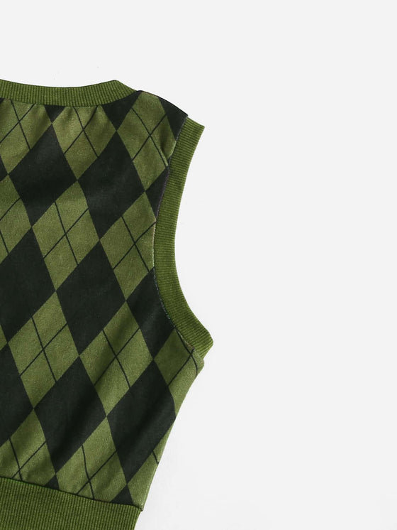 Argyle Pattern Tank Top