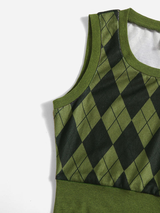 Argyle Pattern Tank Top