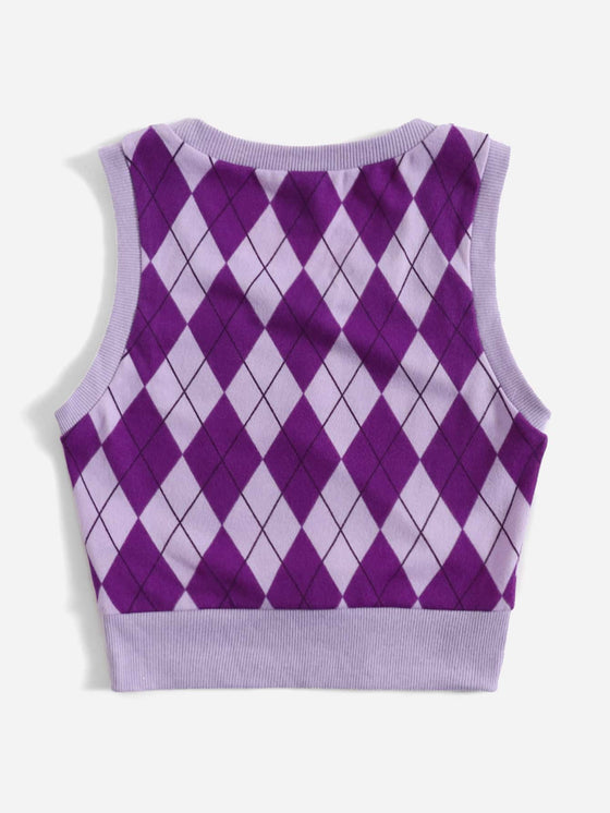 Argyle Pattern Tank Top