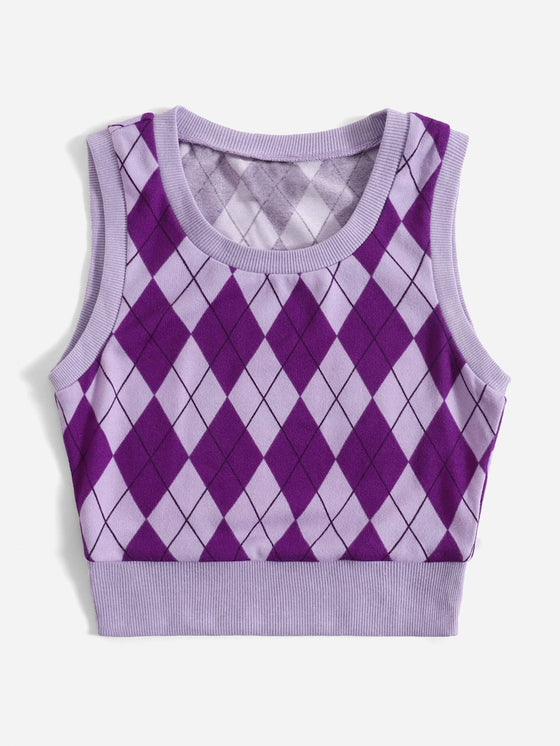Argyle Pattern Tank Top