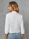 Layer Detail Sleeve Open Front Crop Blazer