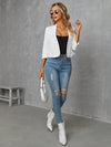 Layer Detail Sleeve Open Front Crop Blazer