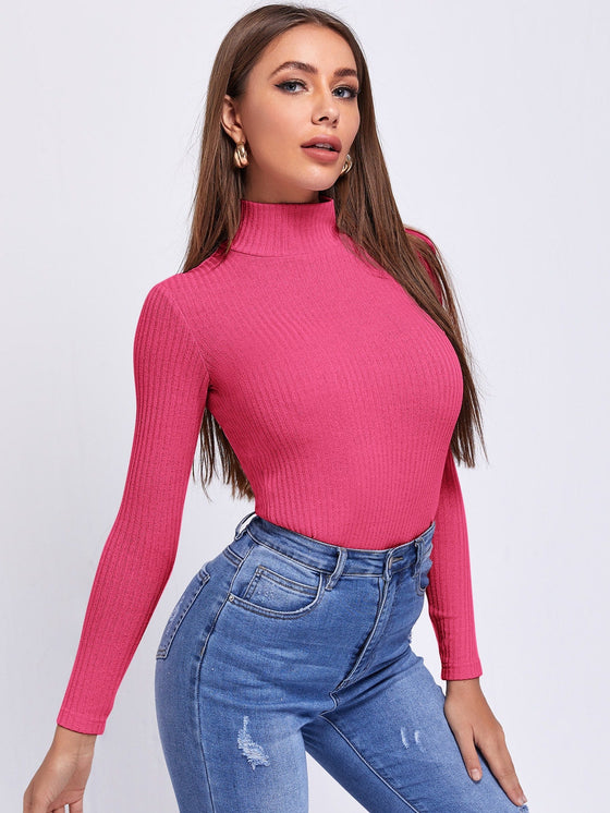 Solid Rib knit Tee