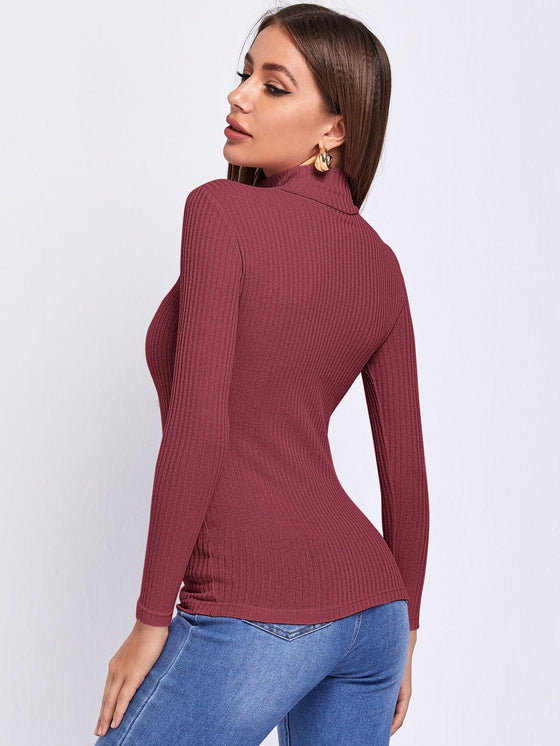 Solid Rib knit Tee