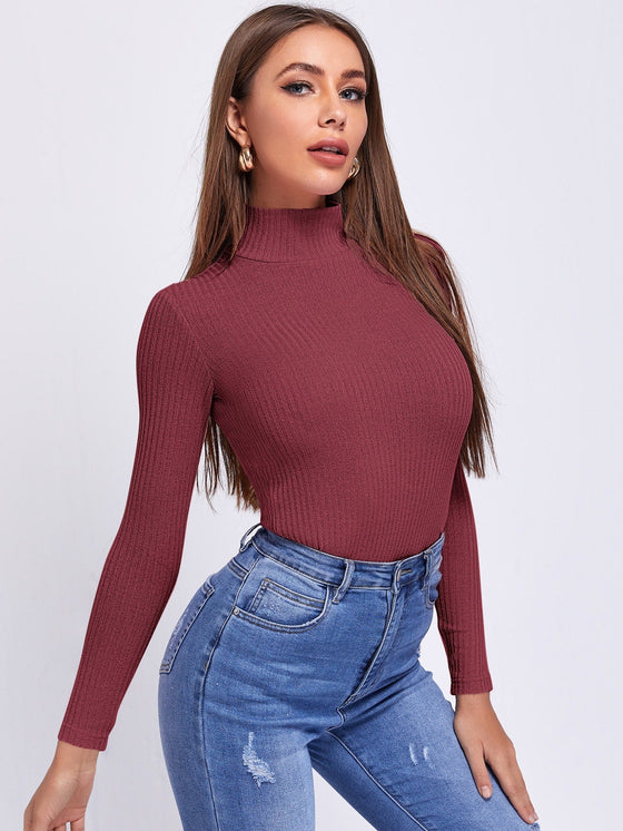 Solid Rib knit Tee