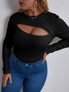 Plus Cut Out Ribbed Knit Tee